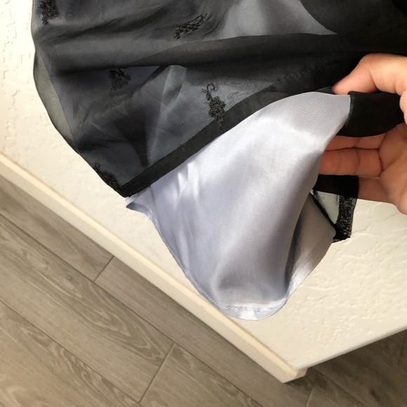 Laundry by Shelli Segal|90’s 100% SILK sheer lined floral embroidered mini dress - Picture 7 of 12